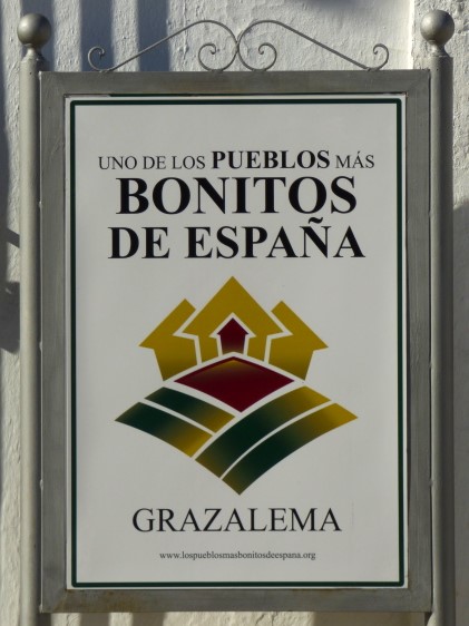 Cartel «Uno de los pueblos más bonitos de España: Grazalema»